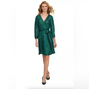 NWT 70% Off!! DKNY Sz 12 EMERALD SEQUIN PARTY DRESS Brand New!!